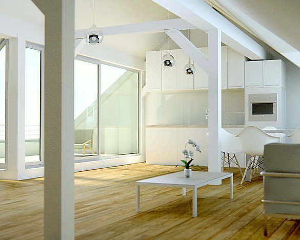 Foto ...im Dachboden entsteht eine luxurise Wohnung mit ruhiger Sdterrasse.